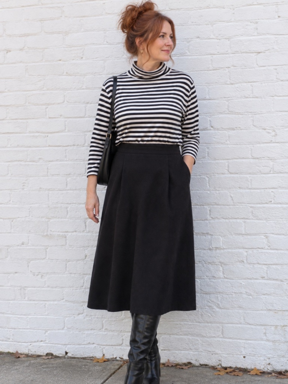 90s Minimalist Black & White Striped  Top | Classic Parisian Layering